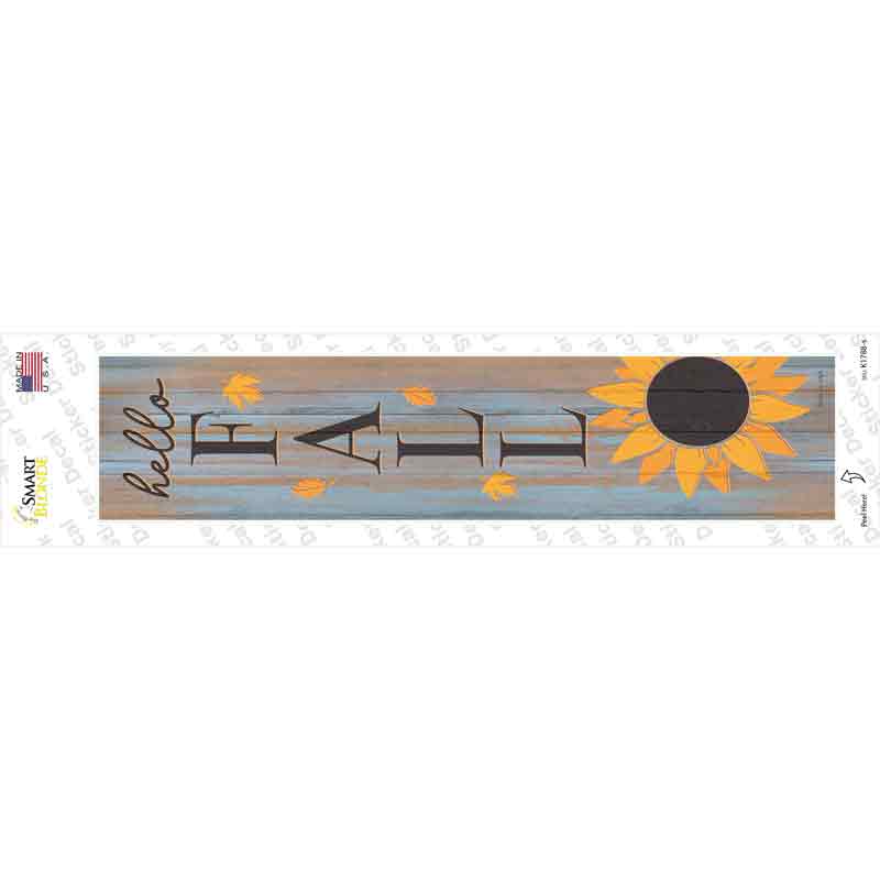 K-1788s-M Hello Fall Sunflower Novelty Narrow Sticker Decal - Medium