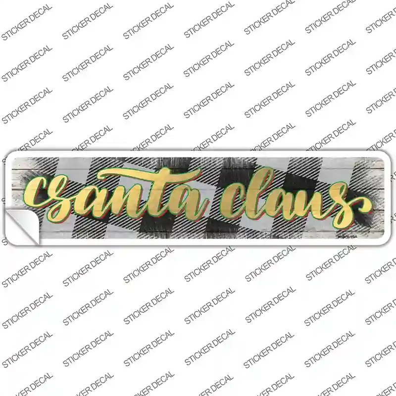 K-1798s-S Santa Claus White Novelty Narrow Sticker Decal - Small