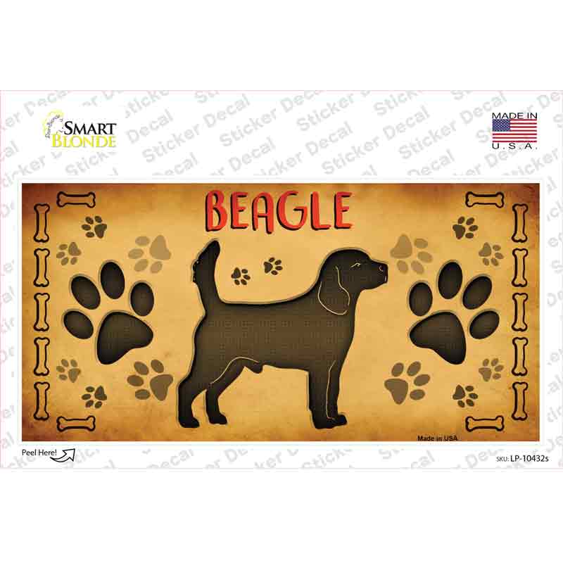 LP-10432s-M Beagle Novelty Sticker Decal - Medium