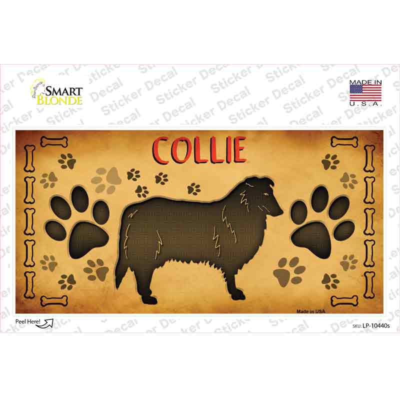 LP-10440s-M Collie Novelty Sticker Decal - Medium