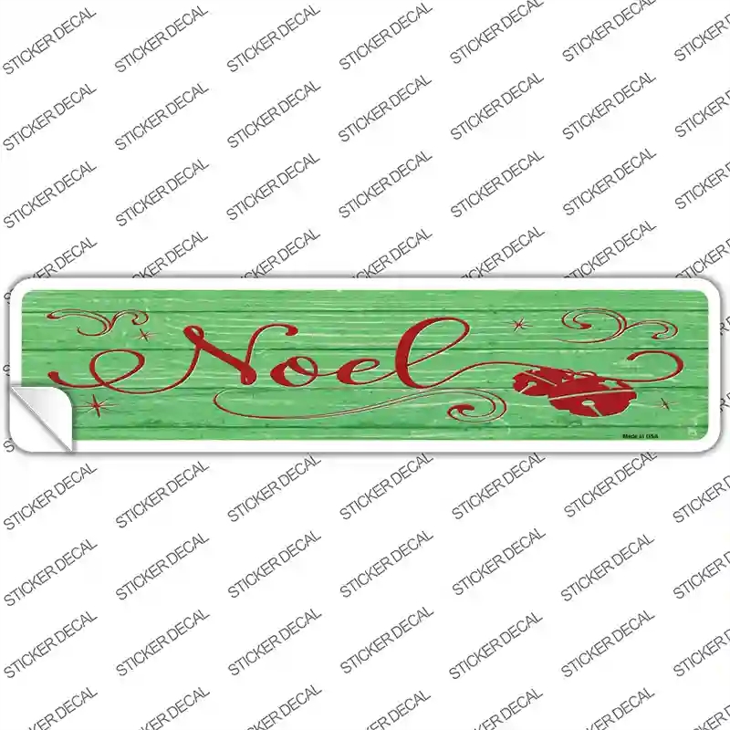 K-1807s-L Noel Green Novelty Narrow Sticker Decal - Large