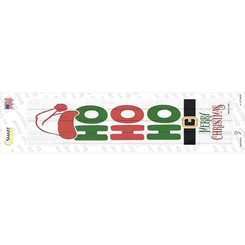 K-1664s-M Ho Ho Ho White Novelty Narrow Sticker Decal - Medium
