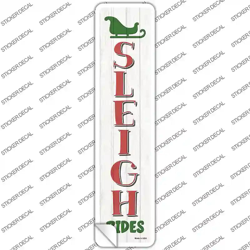 K-1670s-S Sleigh Rides White Novelty Narrow Sticker Decal - Small