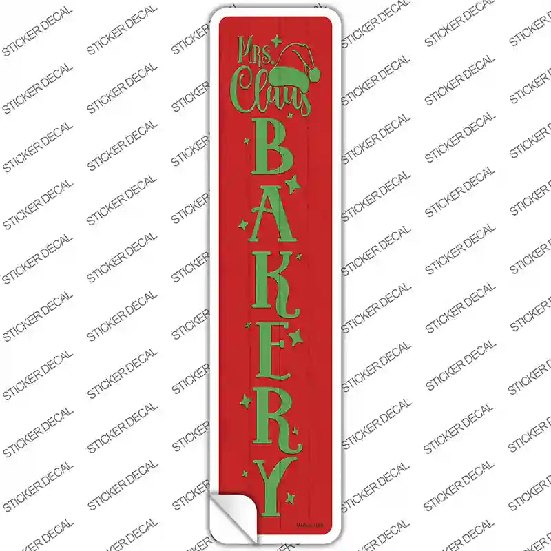 K-1691s-L Mrs Claus Bakery Red Novelty Narrow Sticker Decal - Large