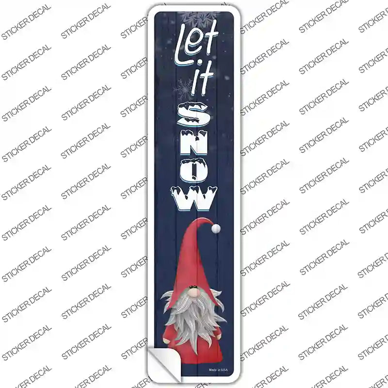 K-1703s-S Let It Snow Gnome Novelty Narrow Sticker Decal - Small