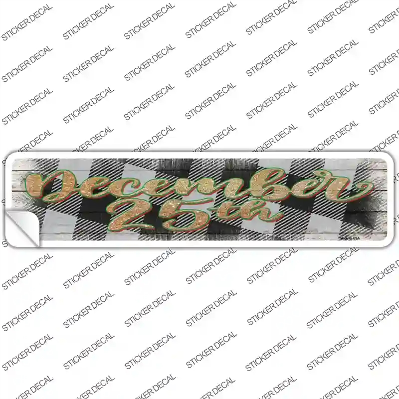 K-1799s-XL December 25th White Novelty Narrow Sticker Decal - Extra Large