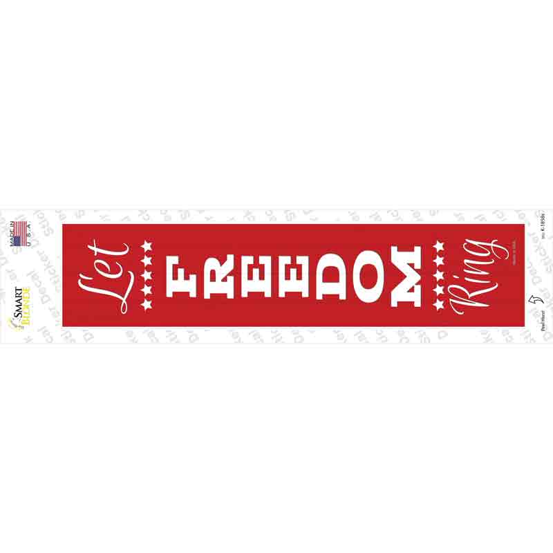 K-1858s-M Let Freedom Ring Red Novelty Narrow Sticker Decal - Medium