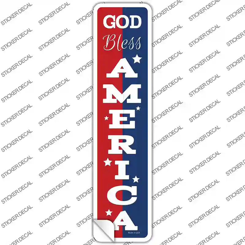 K-1859s-S God Bless America Red & Blue Novelty Narrow Sticker Decal - Small