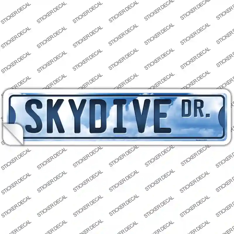 K-590s-S Skydive Dr Novelty Narrow Sticker Decal - Small