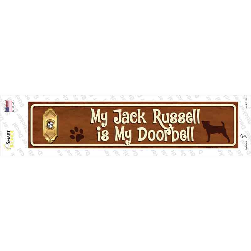 K-638s-M Jack Russell is Doorbell Novelty Narrow Sticker Decal - Medium