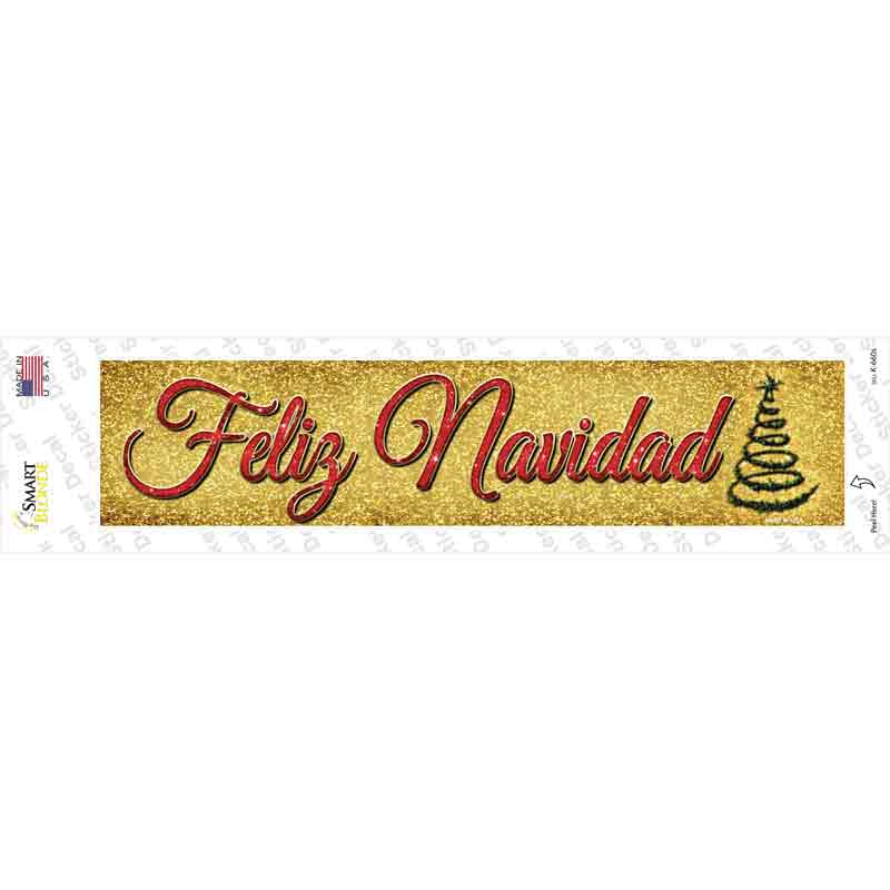 K-660s-M Feliz Navidad Novelty Narrow Sticker Decal - Medium