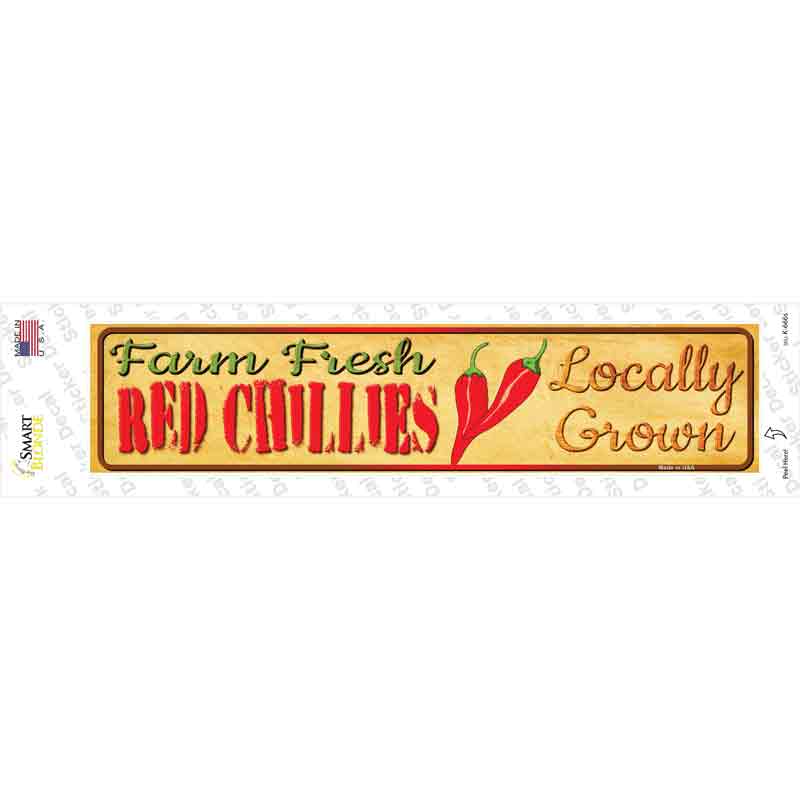 K-666s-M Farm Fresh Red Chillies Novelty Narrow Sticker Decal - Medium