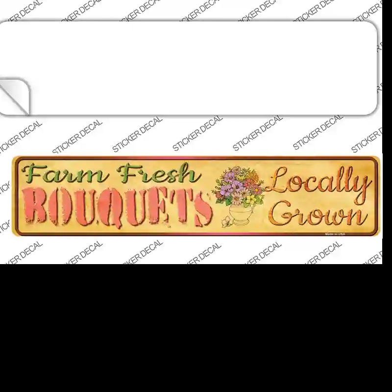 K-669s-L Farm Fresh Bouquets Novelty Narrow Sticker Decal - Large