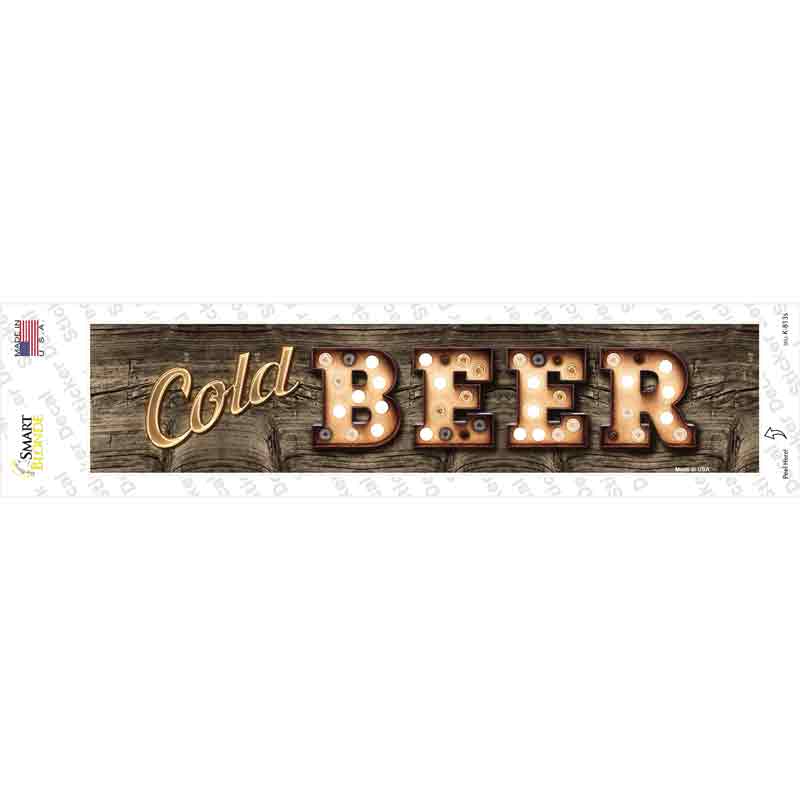 K-813s-M Cold Beer Bulb Lettering Novelty Narrow Sticker Decal - Medium