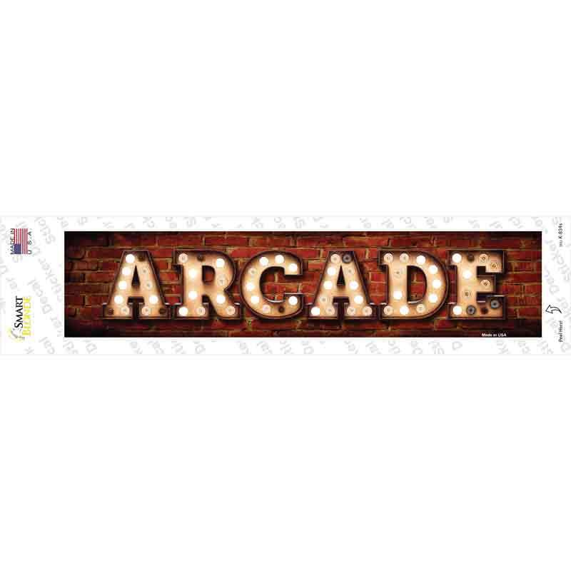 K-834s-M Arcade Bulb Lettering Novelty Narrow Sticker Decal - Medium