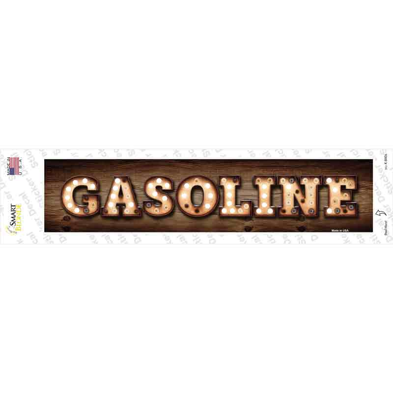 K-840s-M Gasoline Bulb Lettering Novelty Narrow Sticker Decal - Medium
