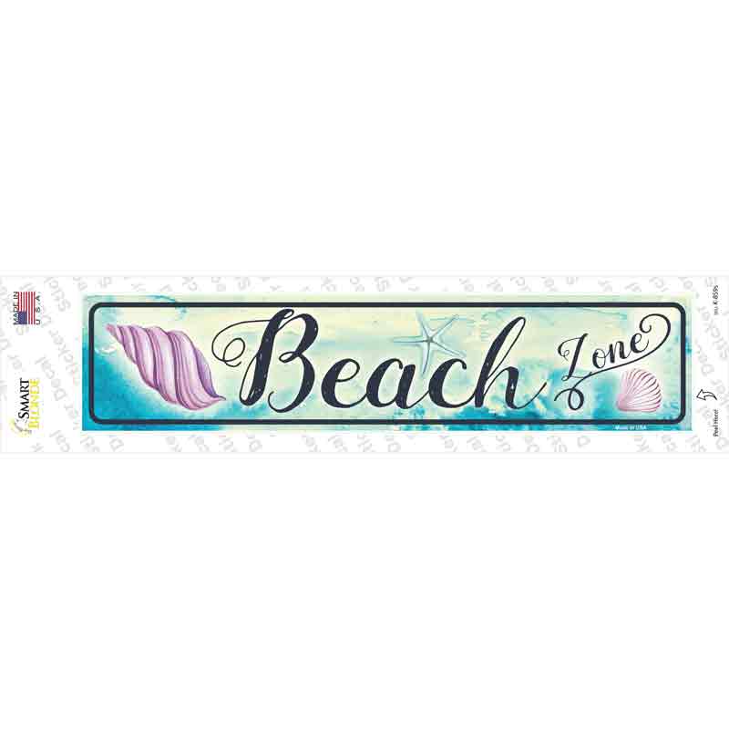 K-859s-M Beach Zone Novelty Narrow Sticker Decal - Medium