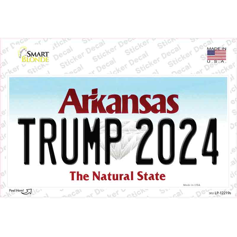 LP-12219s-M Trump 2024 Arkansas Novelty Sticker Decal - Medium