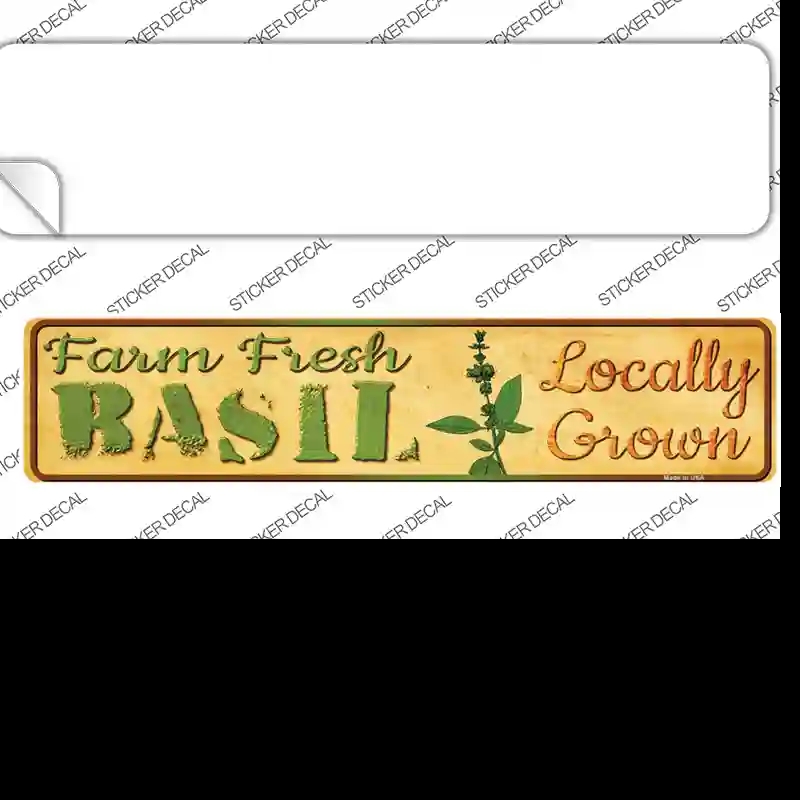 K-698s-L Farm Fresh Basil Novelty Narrow Sticker Decal - Large