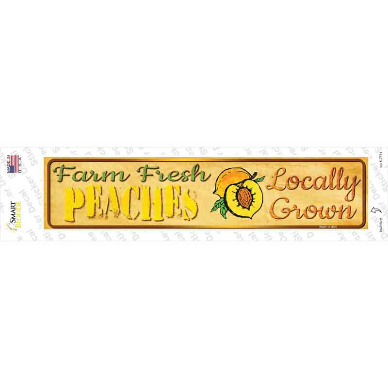 K-711s-M Farm Fresh Peaches Novelty Narrow Sticker Decal - Medium