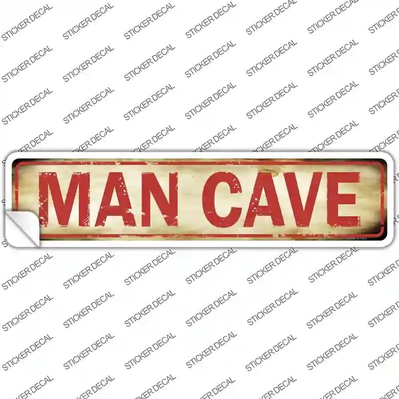 K-715s-L Man Cave Novelty Narrow Sticker Decal - Large