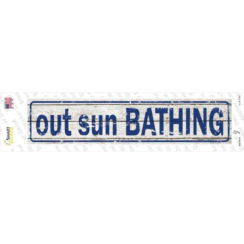 K-716s-M Out Sun Bathing Novelty Narrow Sticker Decal - Medium