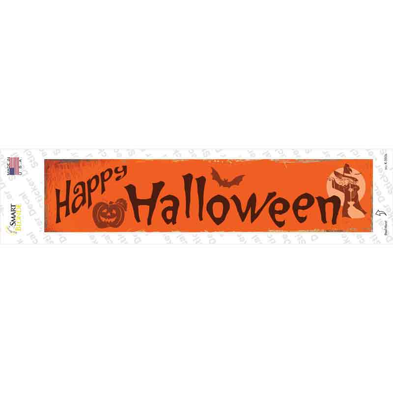 K-593s-M Happy Halloween Novelty Narrow Sticker Decal - Medium
