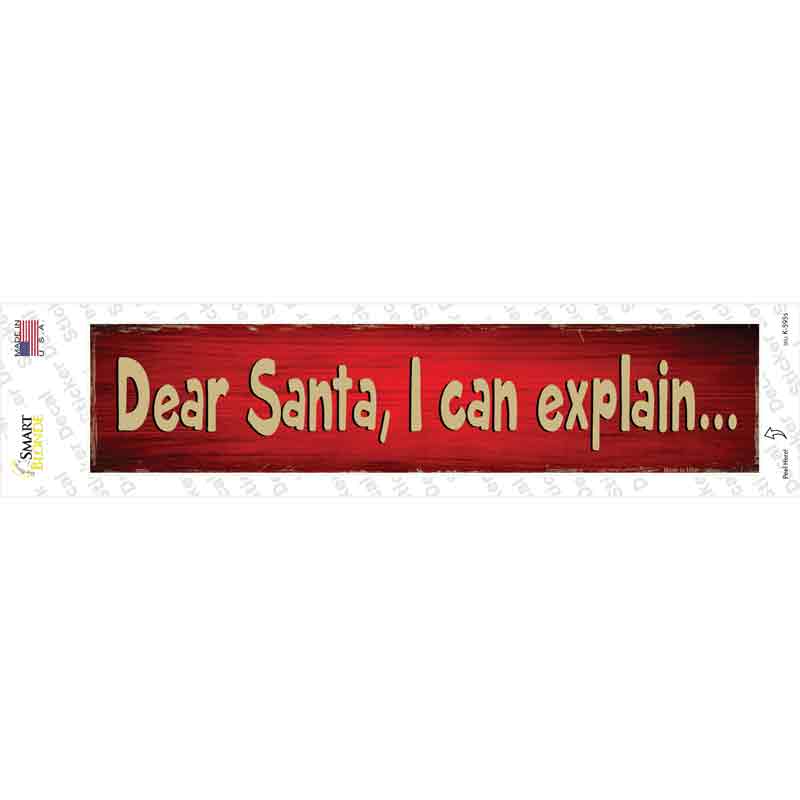 K-595s-M Santa I can Explain Novelty Narrow Sticker Decal - Medium