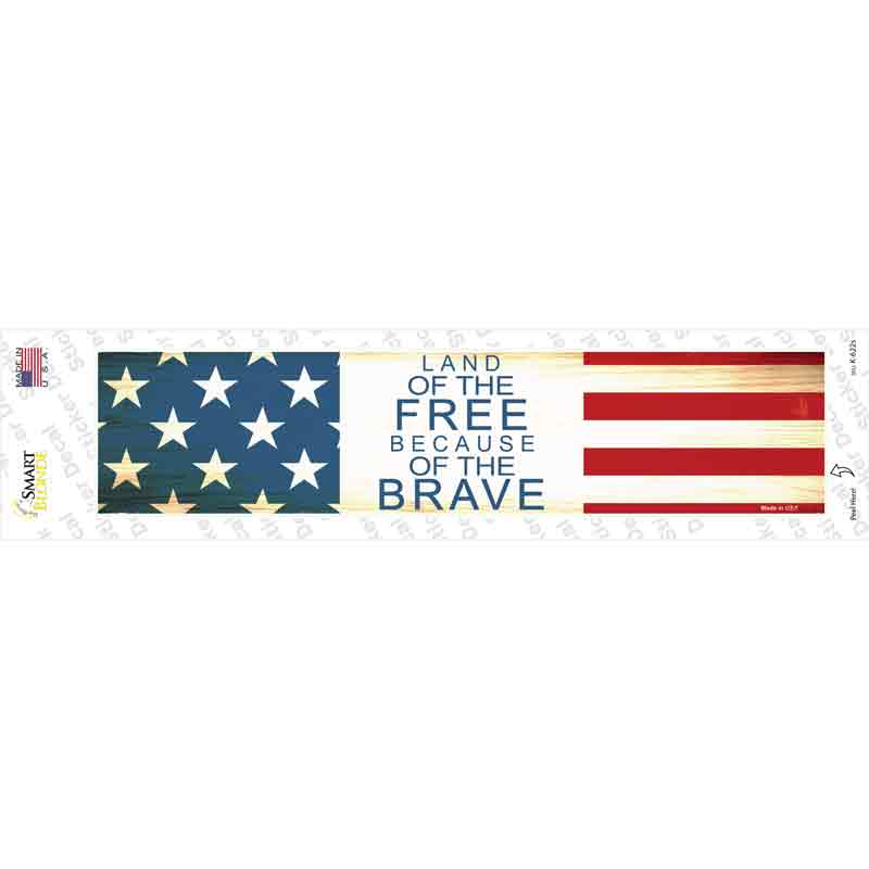 K-622s-M Land of the Free Novelty Narrow Sticker Decal - Medium