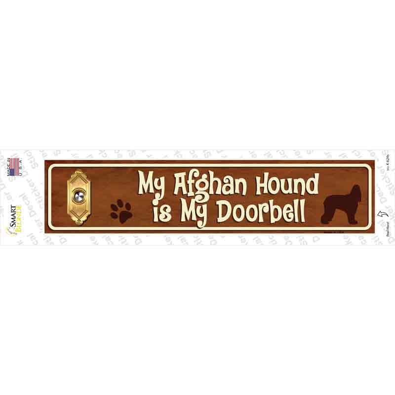 K-624s-M Afghan Hound is Doorbell Novelty Narrow Sticker Decal - Medium