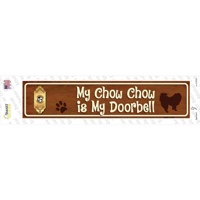 K-632s-M Chow Chow is Doorbell Novelty Narrow Sticker Decal - Medium