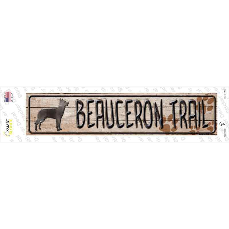 K-100s-M Beauceron Trail Novelty Narrow Sticker Decal - Medium