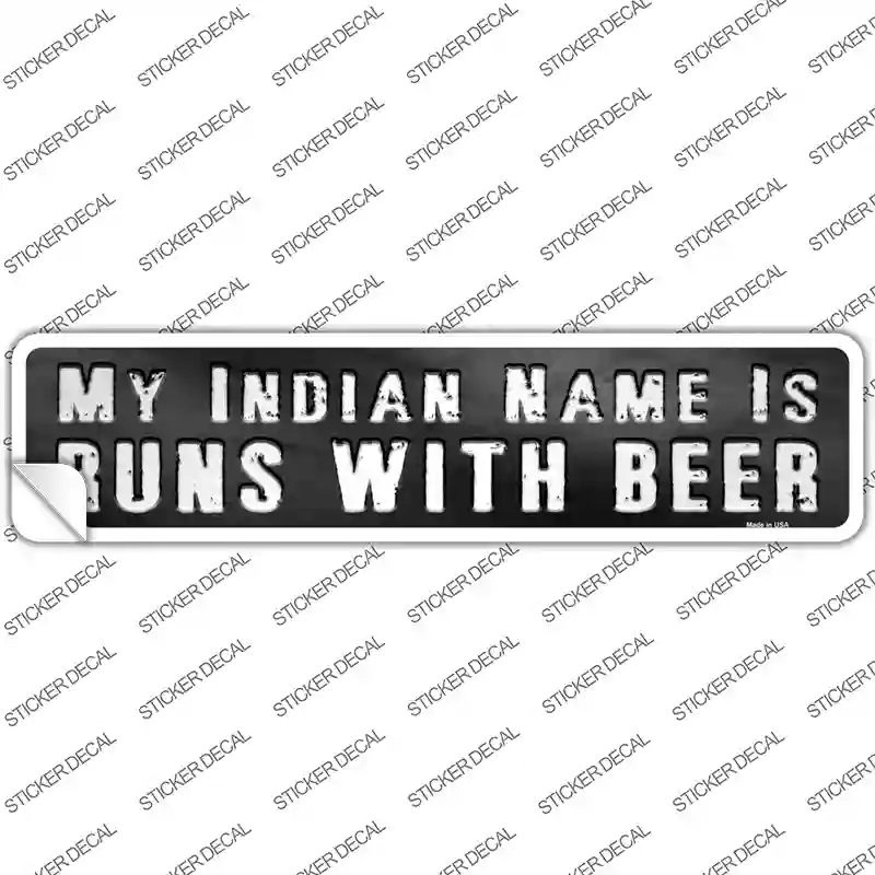 K-893s-L My Indian Name Novelty Narrow Sticker Decal - Large