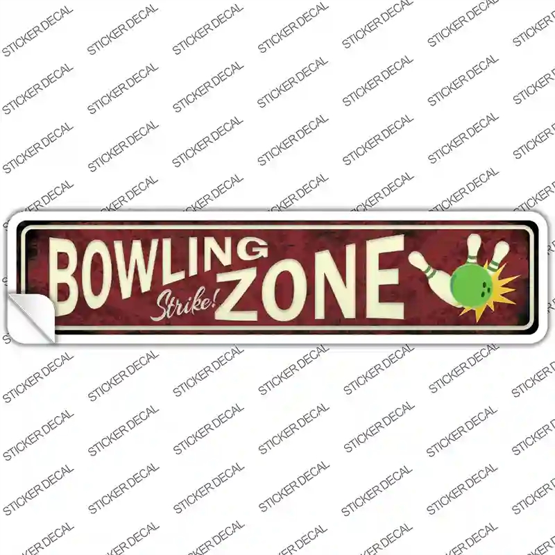 K-736s-XL Bowling Strike Zone Novelty Narrow Sticker Decal - Extra Large