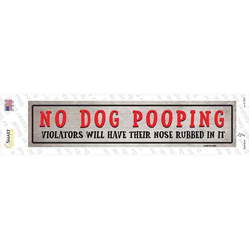 K-797s-M No Dog Pooping Novelty Narrow Sticker Decal - Medium