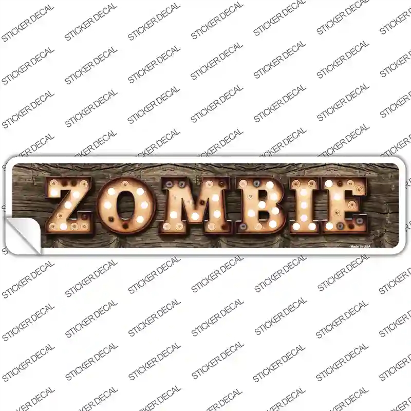 K-815s-S Zombie Bulb Lettering Novelty Narrow Sticker Decal - Small