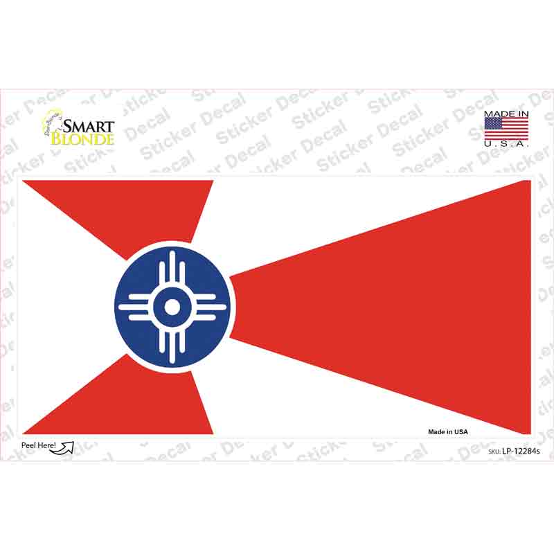 LP-12284s-M Wichita Flag Novelty Sticker Decal - Medium