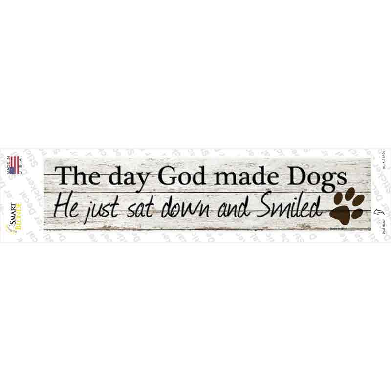 K-1459s-M God Made Dogs & Smiled Novelty Narrow Sticker Decal - Medium
