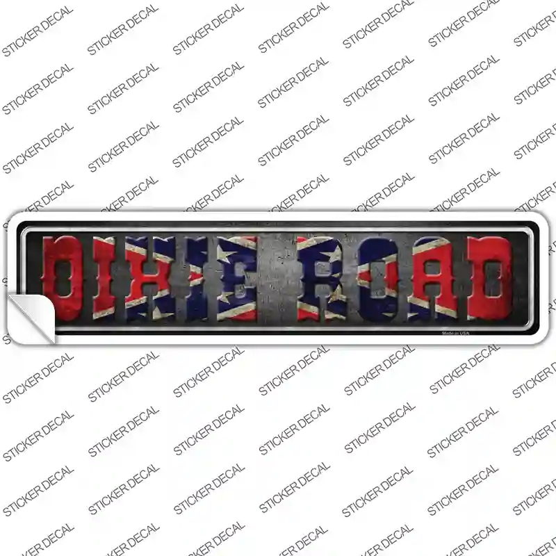 K-483s-L Dixie Road Novelty Narrow Sticker Decal - Large