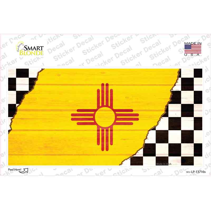 LP-13716s-M   Mexico Racing Flag Novelty Sticker Decal - Medium
