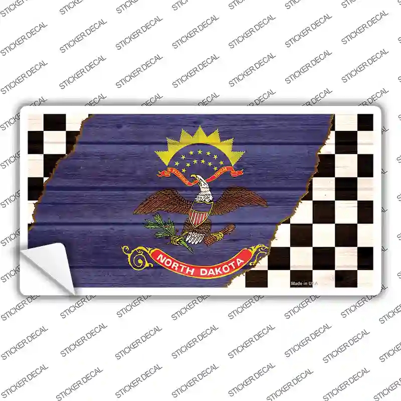 LP-13719s-S North Dakota Racing Flag Novelty Sticker Decal - Small