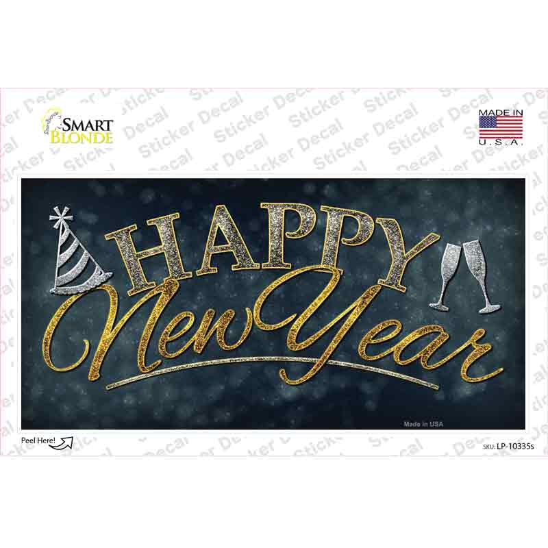 LP-10335s-M Happy   Year Novelty Sticker Decal - Medium