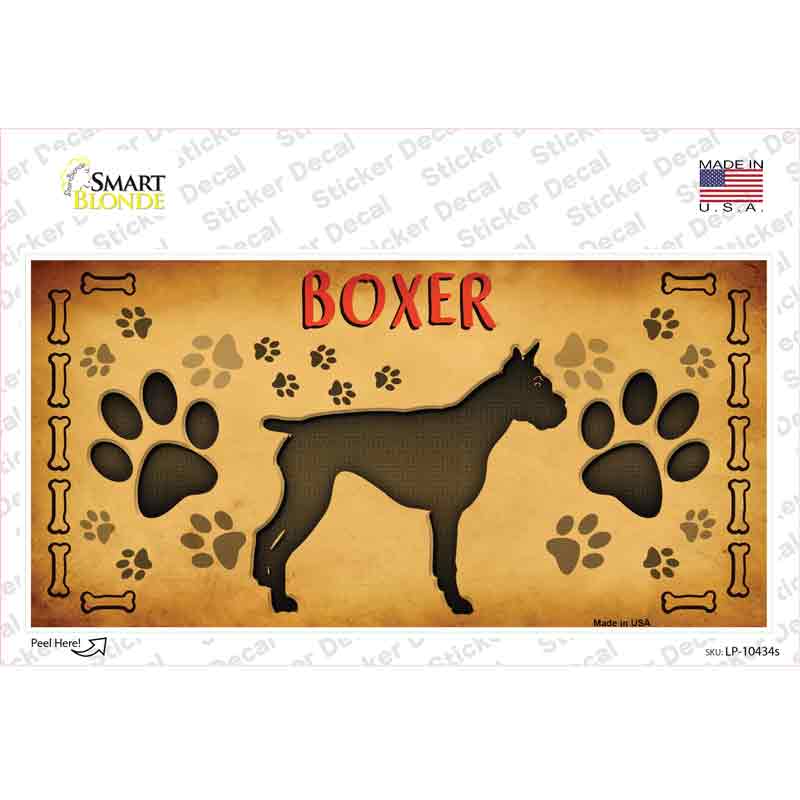 LP-10434s-M Boxer Novelty Sticker Decal - Medium