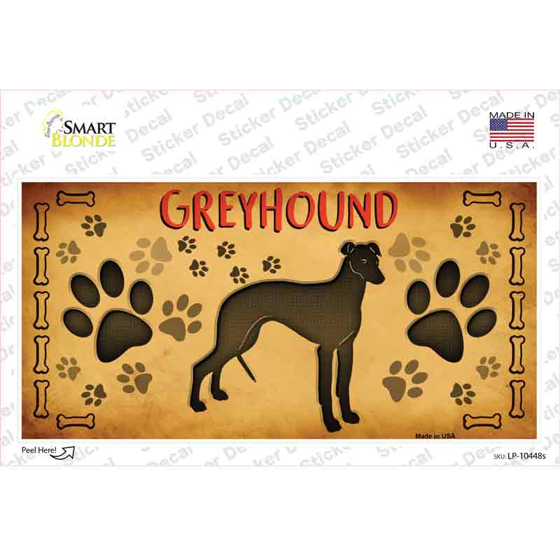 LP-10448s-M Greyhound Novelty Sticker Decal - Medium