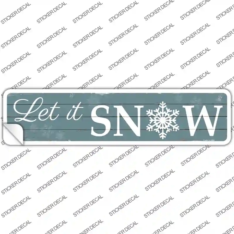 K-516s-S Let It Snow Blue Novelty Narrow Sticker Decal - Small