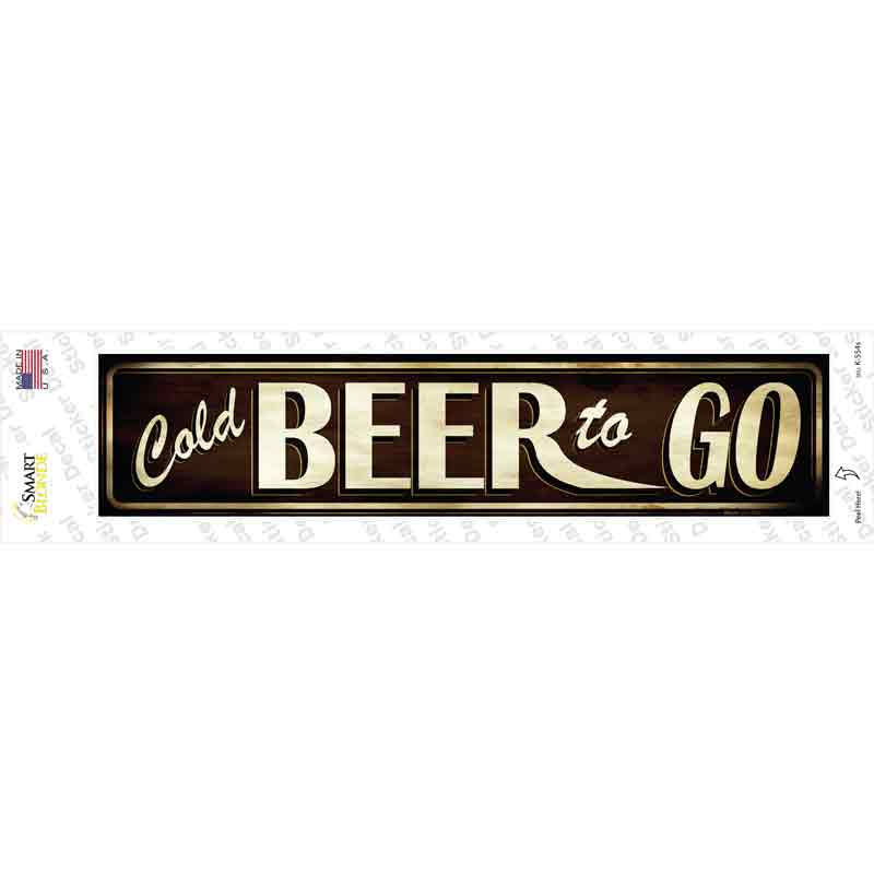 K-554s-M Cold Beer to Go Novelty Narrow Sticker Decal - Medium