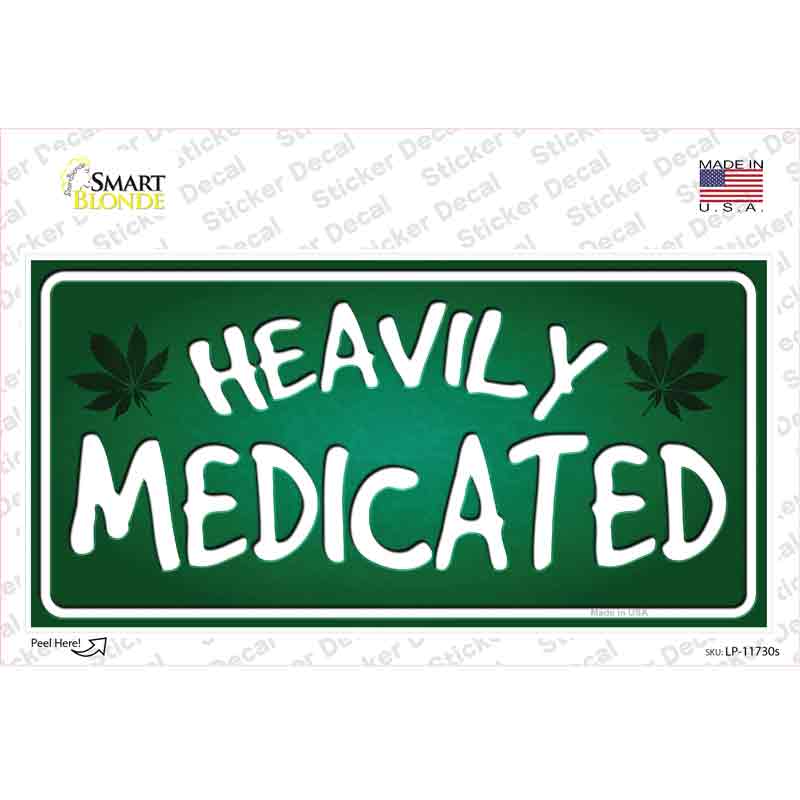 LP-11730s-M Heavily Medicated Novelty Sticker Decal - Medium