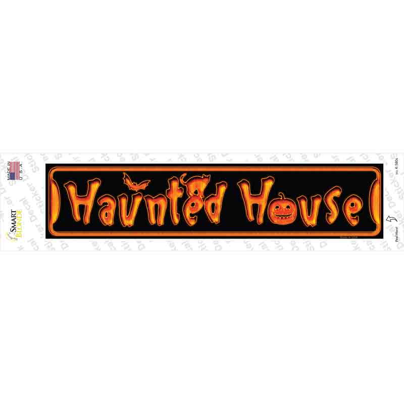 K-580s-M Haunted House Orange Novelty Narrow Sticker Decal - Medium