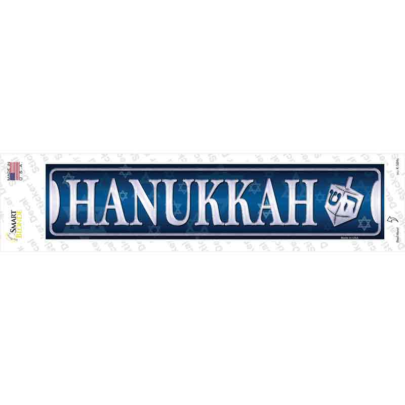 K-584s-M Hanukkah Blue Novelty Narrow Sticker Decal - Medium
