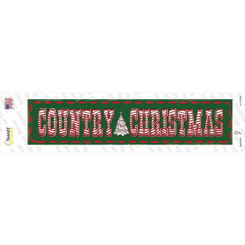 K-598s-M Country Christmas Novelty Narrow Sticker Decal - Medium